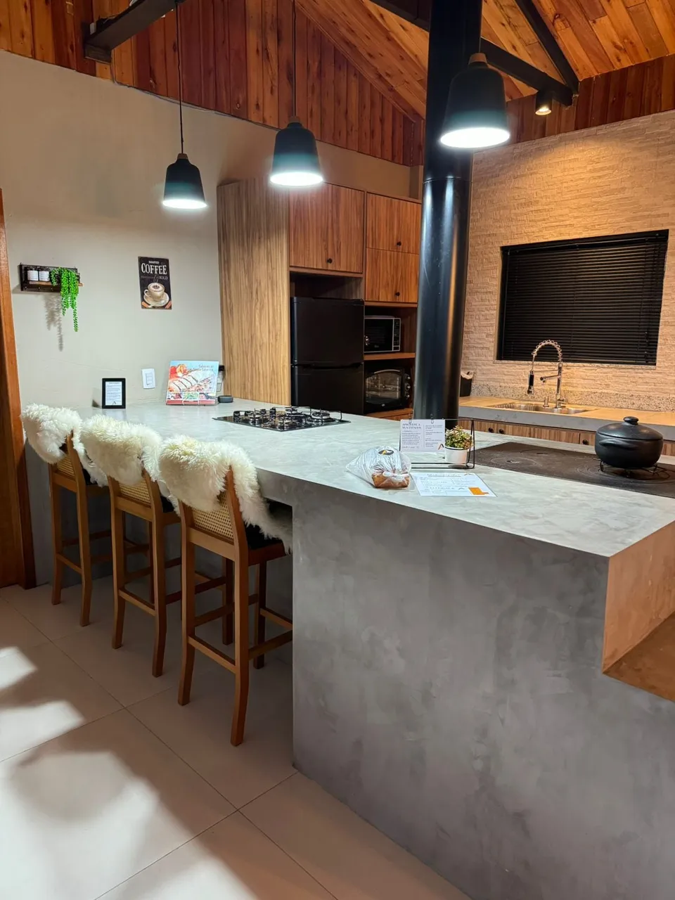 Cozinha completa da cabana